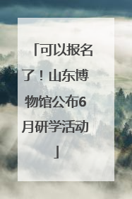 可以报名了！山东博物馆公布6月研学活动