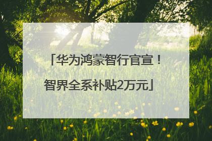华为鸿蒙智行官宣！智界全系补贴2万元