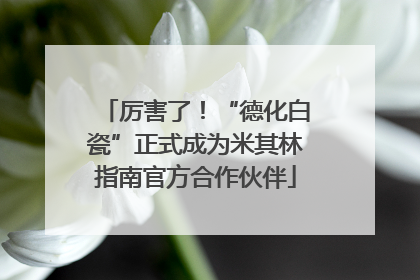 厉害了！“德化白瓷”正式成为米其林指南官方合作伙伴