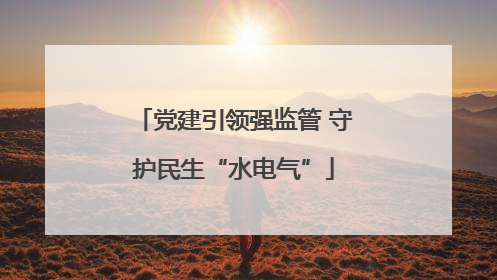 党建引领强监管 守护民生“水电气”