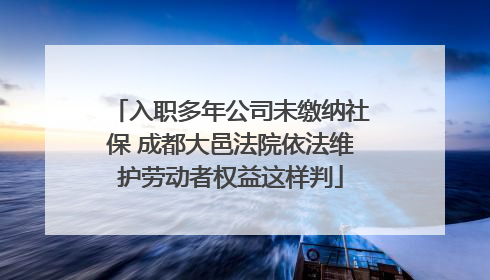 入职多年公司未缴纳社保 成都大邑法院依法维护劳动者权益这样判