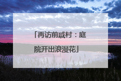 再访前戚村：庭院开出浪漫花