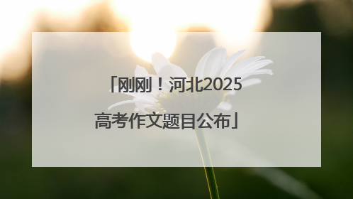 刚刚！河北2025高考作文题目公布