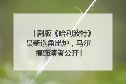 剧版《哈利波特》最新选角出炉，马尔福饰演者公开