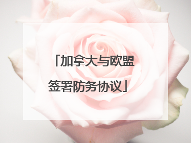加拿大与欧盟签署防务协议