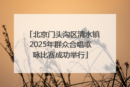 北京门头沟区清水镇2025年群众合唱歌咏比赛成功举行