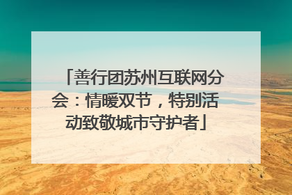 善行团苏州互联网分会：情暖双节，特别活动致敬城市守护者