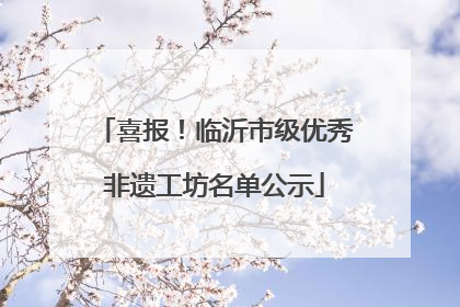 喜报！临沂市级优秀非遗工坊名单公示