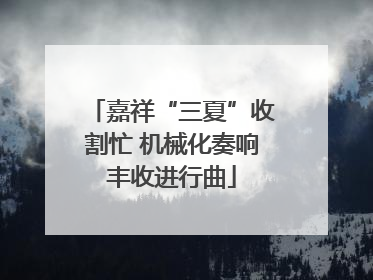 嘉祥“三夏”收割忙 机械化奏响丰收进行曲