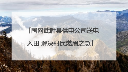 国网武胜县供电公司送电入田 解决村民燃眉之急