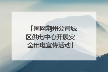 国网荆州公司城区供电中心开展安全用电宣传活动