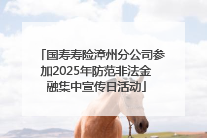 国寿寿险漳州分公司参加2025年防范非法金融集中宣传日活动
