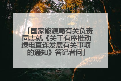 国家能源局有关负责同志就《关于有序推动绿电直连发展有关事项的通知》答记者问