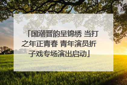 国潮晋韵呈锦绣 当打之年正青春 青年演员折子戏专场演出启动