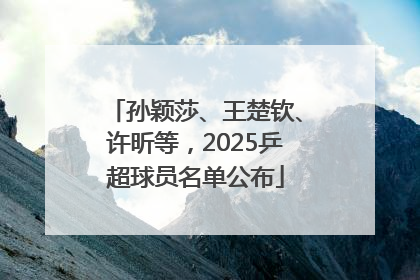 孙颖莎、王楚钦、许昕等，2025乒超球员名单公布