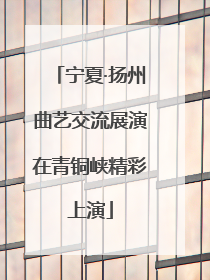 宁夏·扬州曲艺交流展演在青铜峡精彩上演