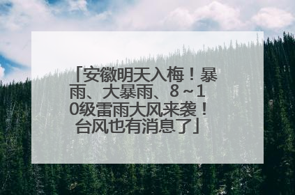 安徽明天入梅！暴雨、大暴雨、8～10级雷雨大风来袭！台风也有消息了