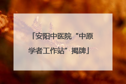 安阳中医院“中原学者工作站”揭牌