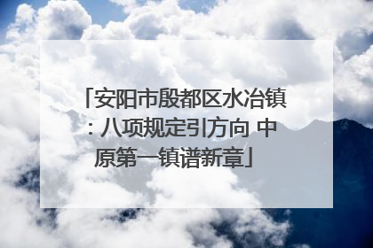 安阳市殷都区水冶镇：八项规定引方向 中原第一镇谱新章