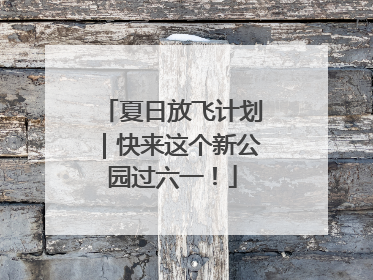 夏日放飞计划｜快来这个新公园过六一！