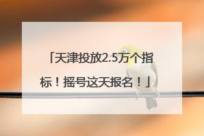 天津投放2.5万个指标！摇号这天报名！