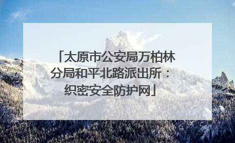 太原市公安局万柏林分局和平北路派出所：织密安全防护网