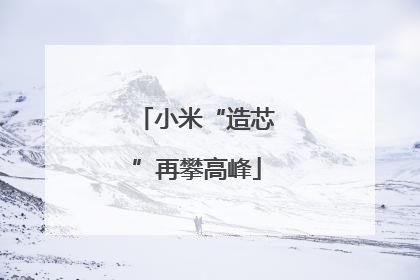 小米“造芯”再攀高峰