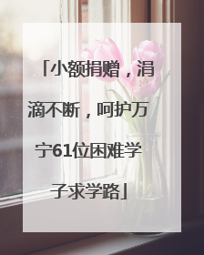 小额捐赠，涓滴不断，呵护万宁61位困难学子求学路