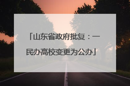 山东省政府批复：一民办高校变更为公办