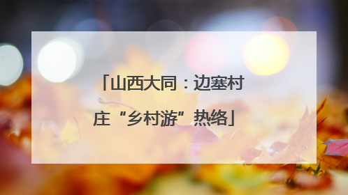 山西大同：边塞村庄“乡村游”热络