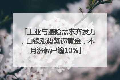 工业与避险需求齐发力，白银涨势紧逼黄金，本月涨幅已逾10%