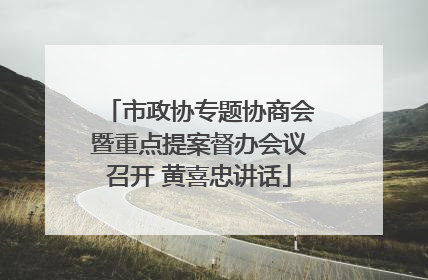 市政协专题协商会暨重点提案督办会议召开 黄喜忠讲话