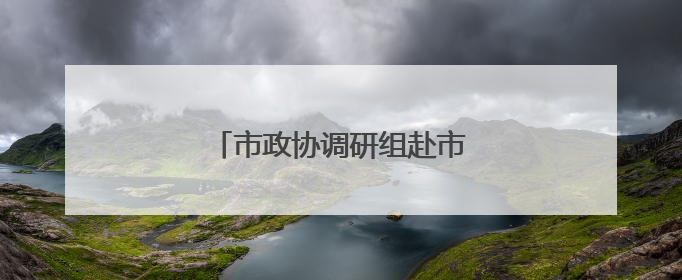 市政协调研组赴市大数据中心调研