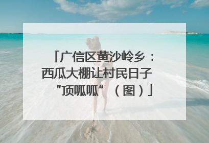 广信区黄沙岭乡：西瓜大棚让村民日子“顶呱呱”（图）