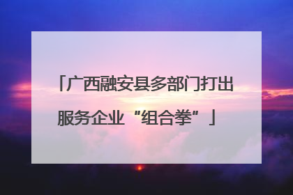 广西融安县多部门打出服务企业“组合拳”