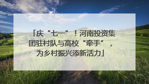 庆“七一”！河南投资集团驻村队与高校“牵手”，为乡村振兴添新活力