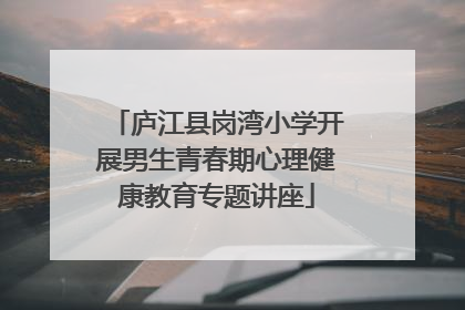 庐江县岗湾小学开展男生青春期心理健康教育专题讲座
