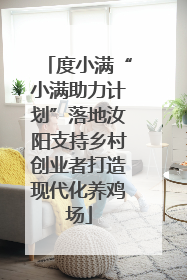 度小满“小满助力计划”落地汝阳支持乡村创业者打造现代化养鸡场