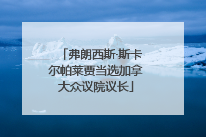 弗朗西斯·斯卡尔帕莱贾当选加拿大众议院议长