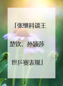 张继科谈王楚钦、孙颖莎世乒赛表现