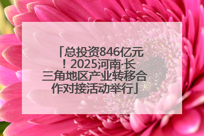 总投资846亿元！2025河南·长三角地区产业转移合作对接活动举行