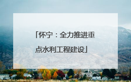 怀宁：全力推进重点水利工程建设