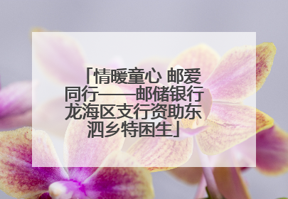 情暖童心 邮爱同行——邮储银行龙海区支行资助东泗乡特困生
