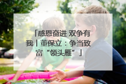 感恩奋进 双争有我丨董保立：争当致富“领头雁”