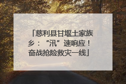 慈利县甘堰土家族乡：“汛”速响应！奋战抢险救灾一线