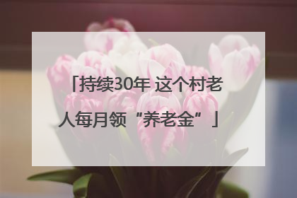 持续30年 这个村老人每月领“养老金”
