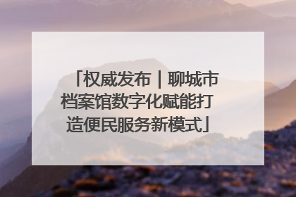 权威发布｜聊城市档案馆数字化赋能打造便民服务新模式