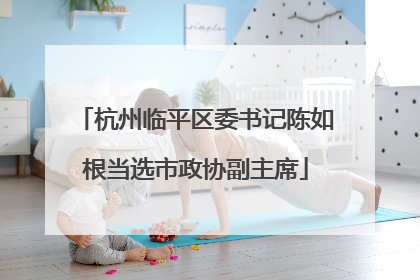 杭州临平区委书记陈如根当选市政协副主席