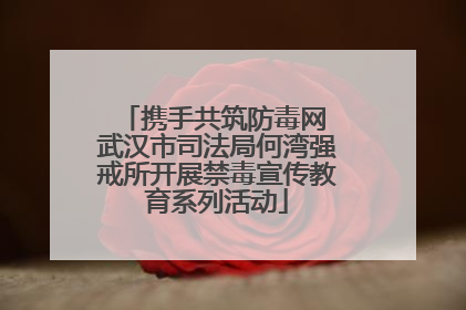 携手共筑防毒网 武汉市司法局何湾强戒所开展禁毒宣传教育系列活动