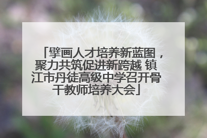 擘画人才培养新蓝图，聚力共筑促进新跨越 镇江市丹徒高级中学召开骨干教师培养大会